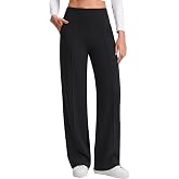 G4Free EverGoing Wide Leg Yoga Pants for Women Front Seam with Pockets | 4-Way Stretch, Moisture Wicking &amp; Breathable Fabric with Faux Pockets for Work, Commute &amp; Casual Wear