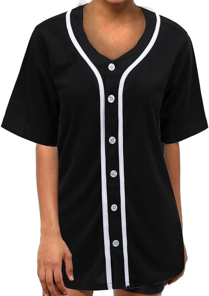womens baseball button down shirt