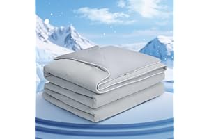 COHOME Cooling Comforter Queen/Full, Cooling Blanket for Hot Sleeper and Night Sweats, Cold Touch Fabric Absorbs Body Heat, Double-Sided Cool Design Soft Fluffy (Grey, (90"x90"))