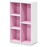 Furinno 5-Cube Reversible Open Shelf, White/Pink 11069WH/PI