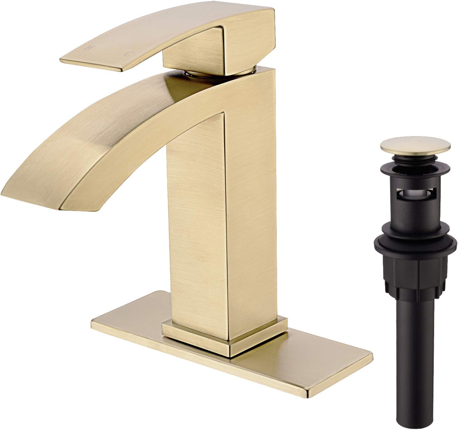 Bathroom Sink Faucets Brass Single Handle Deck Mounted Lavatory Sink