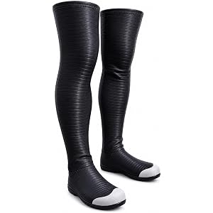 Over-the-Knee Breathable Wading Shoes for Men & Women, Non-Waterproof Quick Dry Lightweight Foldable Water Boots, Anti-Slip P