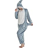 CVBCOS Halloween Snug Fit Adult Onesie Pajamas,Flannel Animal Cosplay Costume for Womens and Mens