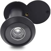 Door Viewer Peephole, Solid Brass 200-degree Door Viewer with Heavy Duty Rotating Privacy Cover for 1-3/8" to 2-1/6" Doors for Home Office Hotel (Black)