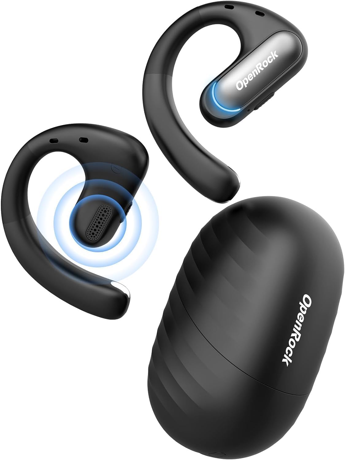 Photo 1 of OpenRock Pro Open Ear Headphones,Bluetooth 5.2 Wireless Earbuds,46 Hours Playtime with Charging Case, Extra Deep Bass,IPX5 Waterproof,for Sports,Gaming,Office,Running,Cycling,Driving,Hiking