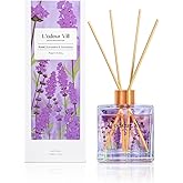 L'odeur Vill Reed Diffuser Set/Lavender Geranium/3.38 fl.oz（100ML）/1 Pack with 6 Reed Sticks/Home Fragrance Diffuser, Oil Scent Diffuser for Bathroom Shelf Decor.