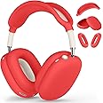 Silicone Case Cover for AirPods Max, Ear Pad Case Cover/Ear Cups Cover/Headband Cover for AirPods Max Headphones, Accessories Soft Silicone Protector for Apple AirPods Max New USB-C (2024) (Red)