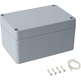 LeMotech Electrical Box, Aluminum Alloy Metal Junction Box, IP67 Waterproof Dustproof Project Box, Outdoor Universal Enclosure, Grey 5.9x3.9x3.1in (150x100x80mm)
