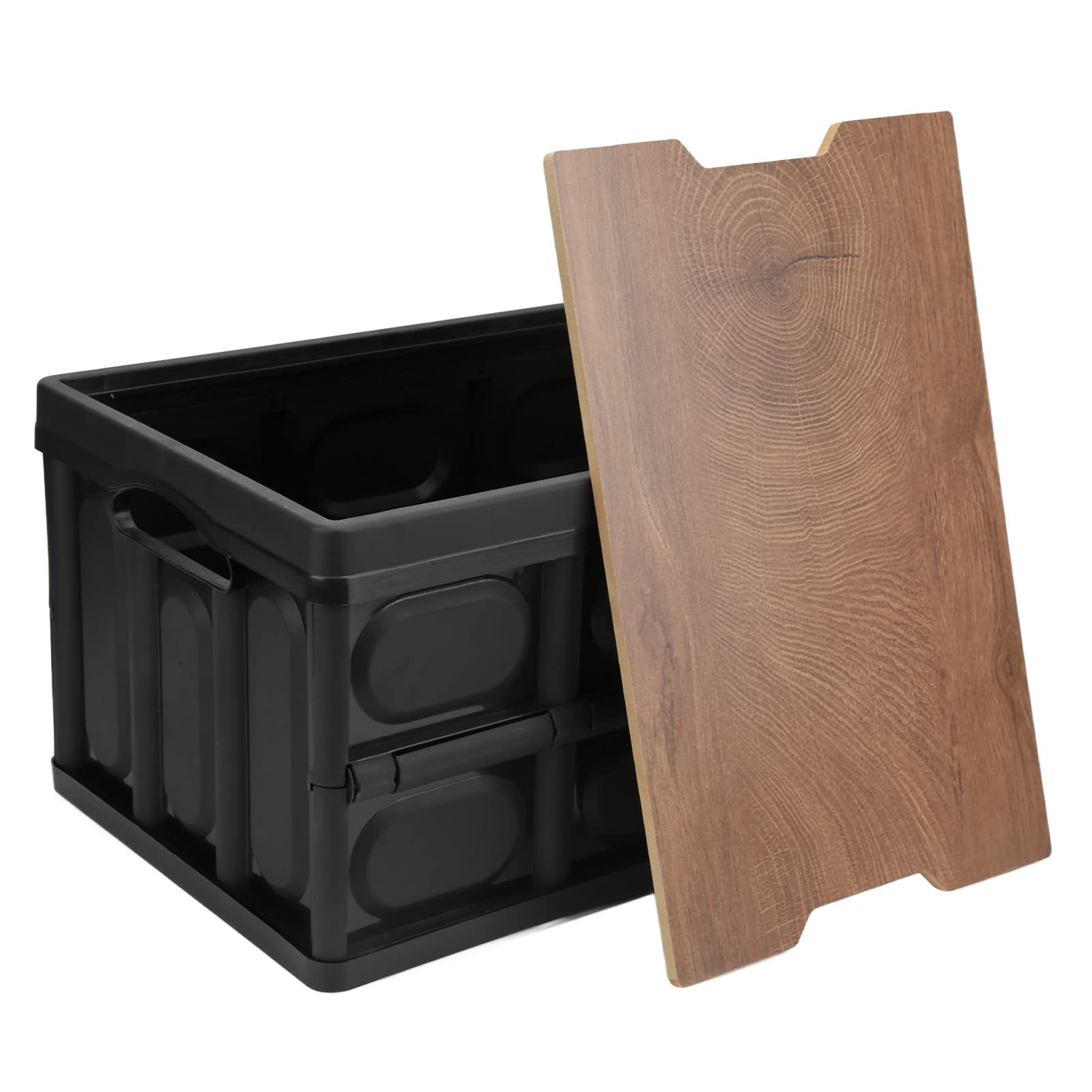 Buachois Collapsible Storage Box,30L Collapsible Storage Bins with Lids Outdoor Multifunctional Storage Box Plastic Stackable Containers for Auto Trunk Home Garage Organization