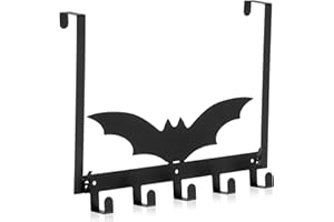Reallnaive Bat Over The Door Hooks Christmas Gothic Bathroom Decor Creepy Hanger Wall Mount Rack Holder for Towel, Hat, Coat, Cloth, Keychain, Bag, Home Organizer