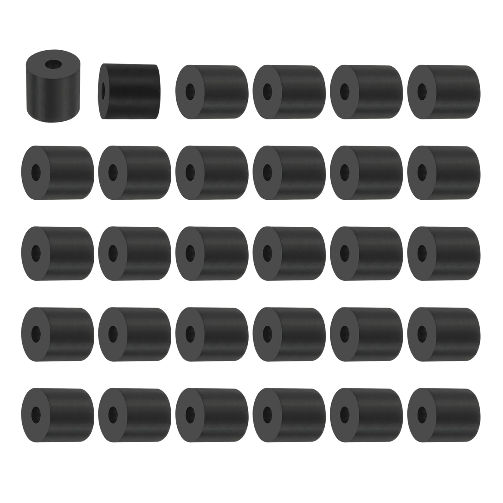 PATIKIL Multi Purpose Rubber Spacer, 50Pcs 5mm ID x 20mm OD x 15mm T Neoprene Round Anti-Vibration Isolation Pads Isolator Rubber Bushings Spacer Washer for HVAC Bolts Car Accessories