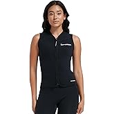 Lemorecn Wetsuit Top Women, 3mm Sleeveless Neoprene Wet Suit Tops Jacket Front Zip Diving Vest for Water Sports