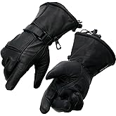 Milwaukee Leather Men's Leather Gauntlet Lined Motorcycle Hand Gloves - X-Large