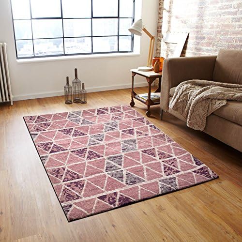Desirica Jacquard Woven Modern Design Polycotton Carpet - Multicolour