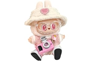 TOU-BEGUIN Clothes for Labubu Dolls Accessories, Kawaii Outfit Set 5 Pieces Suitable for 15cm 17cm La bubu Doll, Doll Clothing Set Replacement Compatible with Labubu Keychain(No Doll)