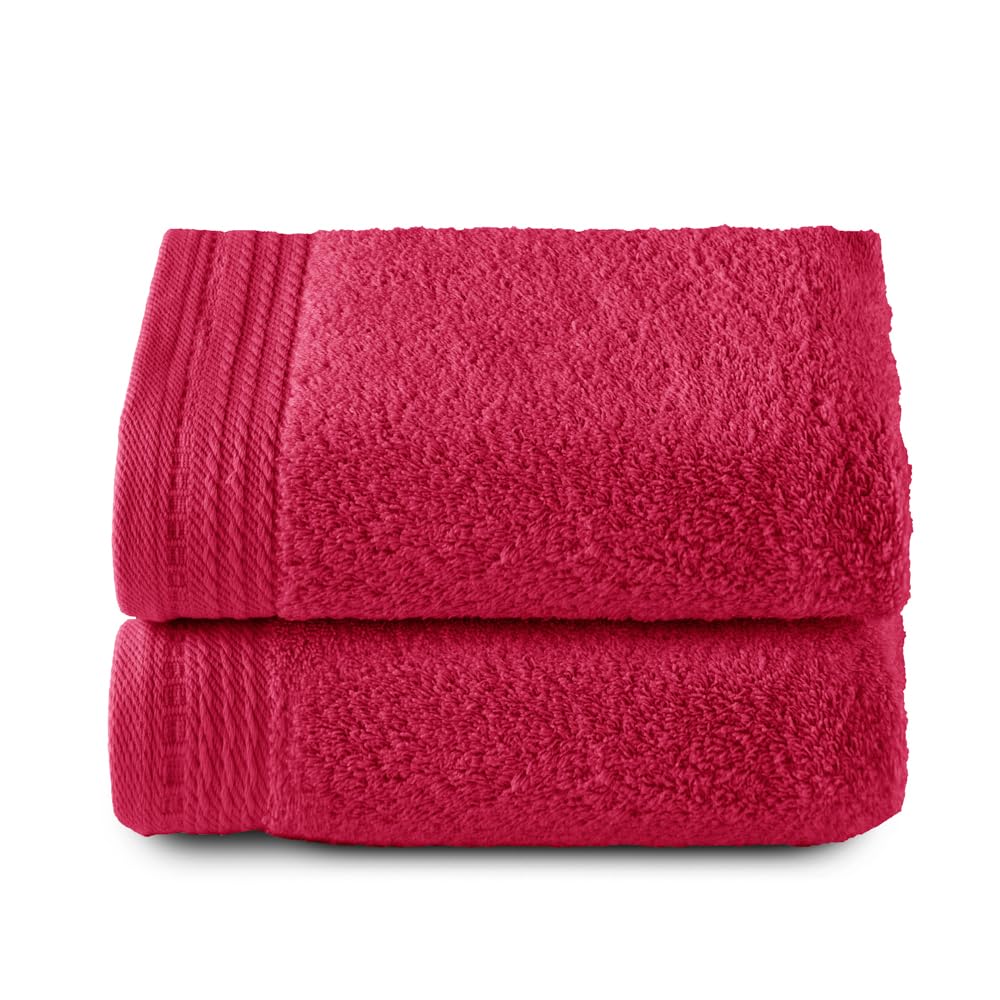 Top Towel - Premium - Large Bath Towels - Bath Towels -2 Hand Towels -50 x 100 cm - 100% Cotton - 600 g - Fuchsia