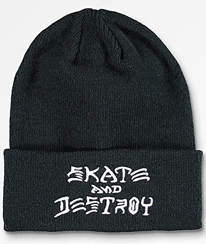 thrasher beanie black