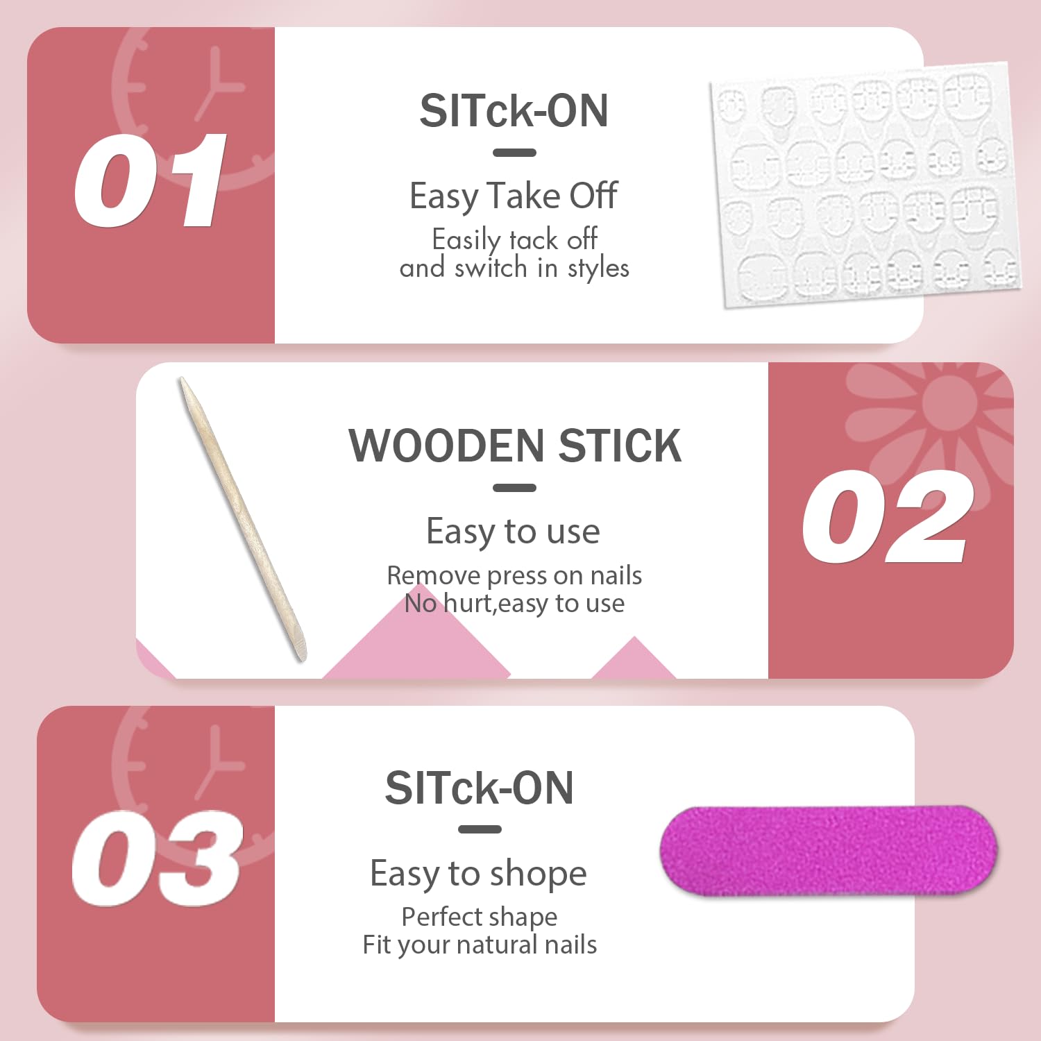 Nude Press on Nails Medium Coffin Fake Nails Press ons, KXAMELIE Full Cover False Nails Tips Medium Length Glue on Nails Natural Thick Long Acrylic Nails 24Pcs Solid Color Coffin Nails for Women - Image 8