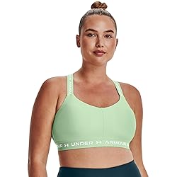 Under Armour Women's Crossback Low Bra, Aqua Foam