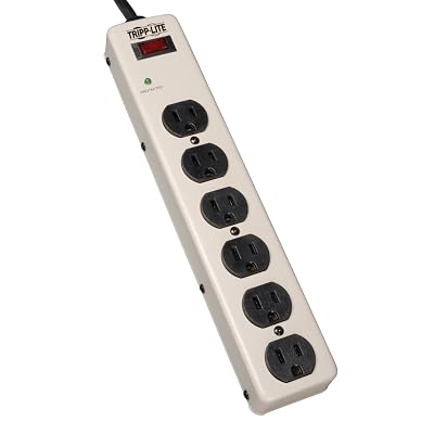 Tripp Lite 6 Outlet Surge Protector Power Strip, 6ft Cord, Commercial-Grade, Metal, PM6SN1