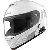 Sena Specter Modular Smart Communication Motorcycle Helmet (Gloss White, S) | Mesh Intercom, 2nd Gen SOUND by Harman Kardon, DuPont Kevlar Shell