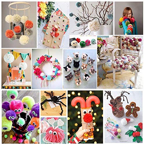 Pompom Maker,4 Sizes Pom pom Makers for Fluff Ball Weaver Needle Craft DIY Wool Knitting Craft Tool Set Decoration (4)