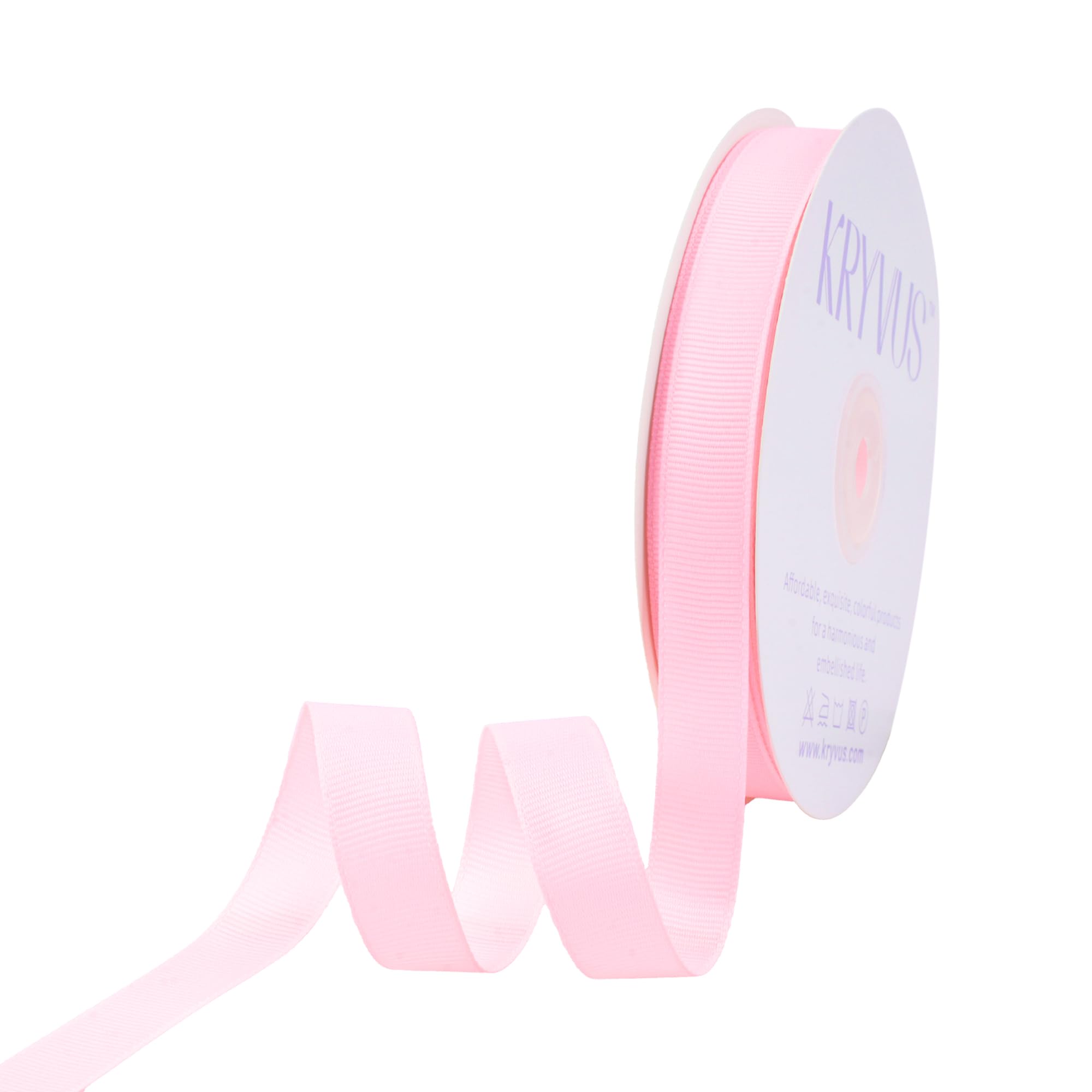 Kryvus Grosgrain Ribbon, Pearl Pink Ribbon 16mm x Continuous 45 Metres, Pearl Pink Grosgrain Ribbon Perfect for Gift Wrapping, Crafts, Sewing, Wedding Decor, DIY Hair Accessories and More