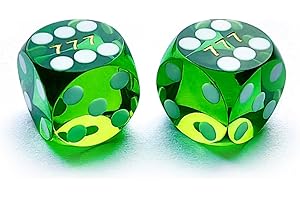 Bescon Dice Professional Small Precision Dice 12.7mm (1/2 inch) with Random Serial Number, Mini Precision Cut Dice 12.7MM Gem Green