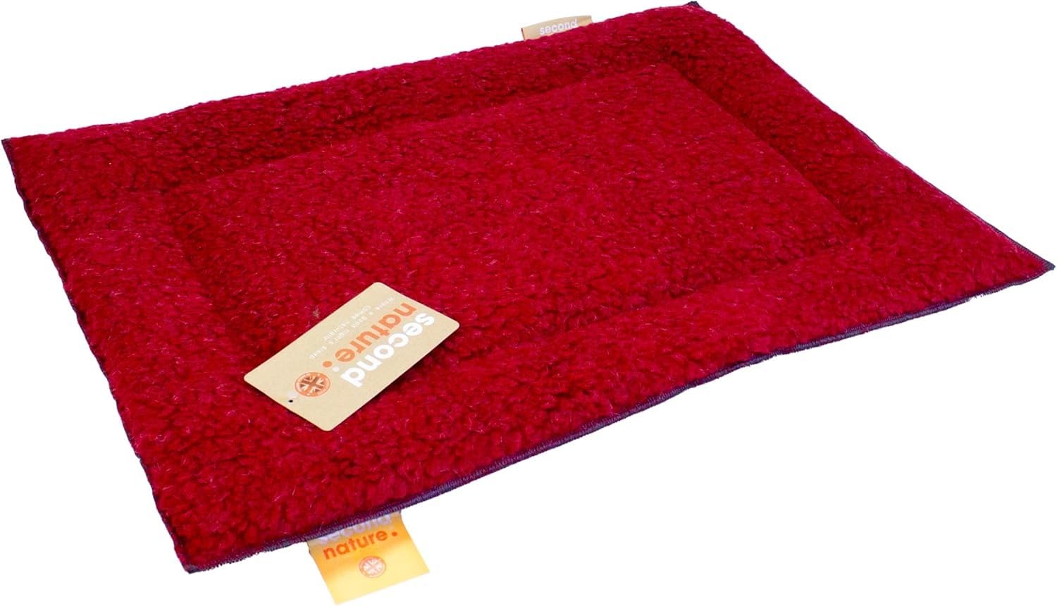 Second Nature Dog & Cat Cage Mat - Soft Washable Sherpa Cushion, Wine, XX Large (91 x 122cm)