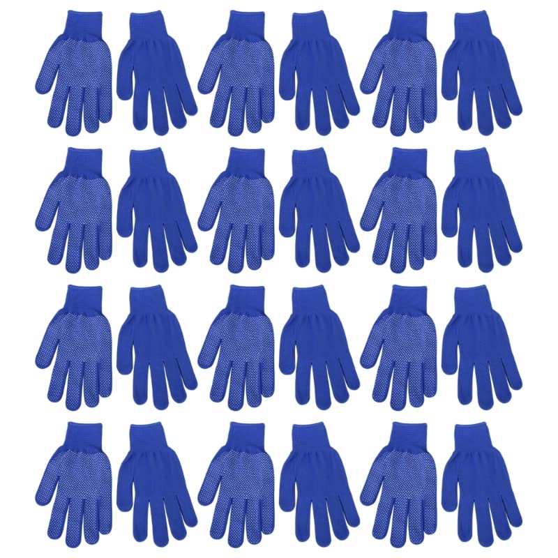 Frotox 12 Pair Gloves With Rubber Dots Single Sided PVC Dotted Working Gloves Polyester And Cotton Work Gloves With Grip Dots Industrial Gloves