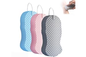 APRYEW Magic Exfoliating Bath Sponge Body Scrubber, 2025 New Magic Exfoliating Bath Sponge 3D Super Soft, Skin Friendly and Reusable for Adults Women and Men for Body Removes Dead Skin (3PC C)
