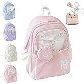ZMPDJG 2025 New Rosy Posy Backpack, Cream Star Drawstring Backpack, Large Capacity, Durable Waterproof (Pink)