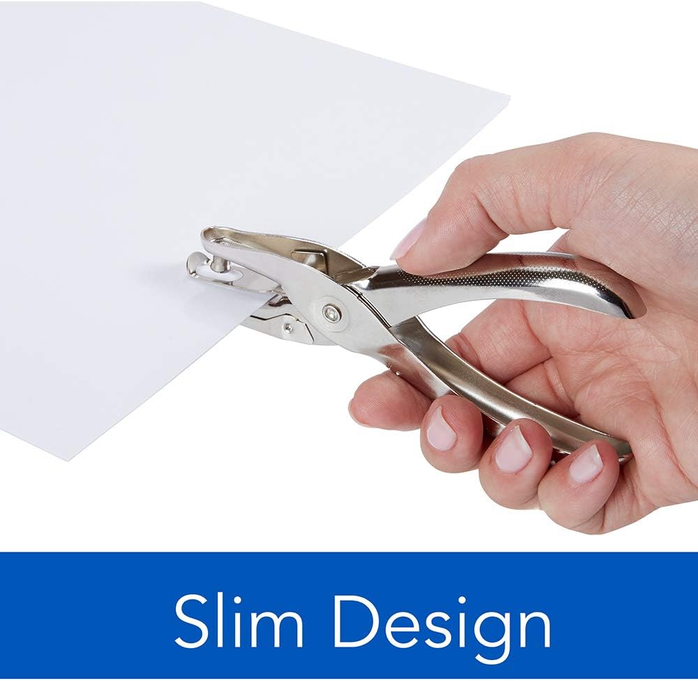 Swingline 1 Hole Punch, Single Hole Puncher, 5 Sheet Capacity, Classic Office Paper Punch for Craft Paper, DIY Crafts, Perfect for Home Office School Supplies, Chrome (74005) : Single Hole Paper Punches : Office Products