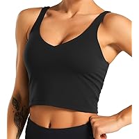 Dragon Fit Sports Bra for Women Longline Padded Bra Yoga Crop Tank Tops Fitness Workout Running Top