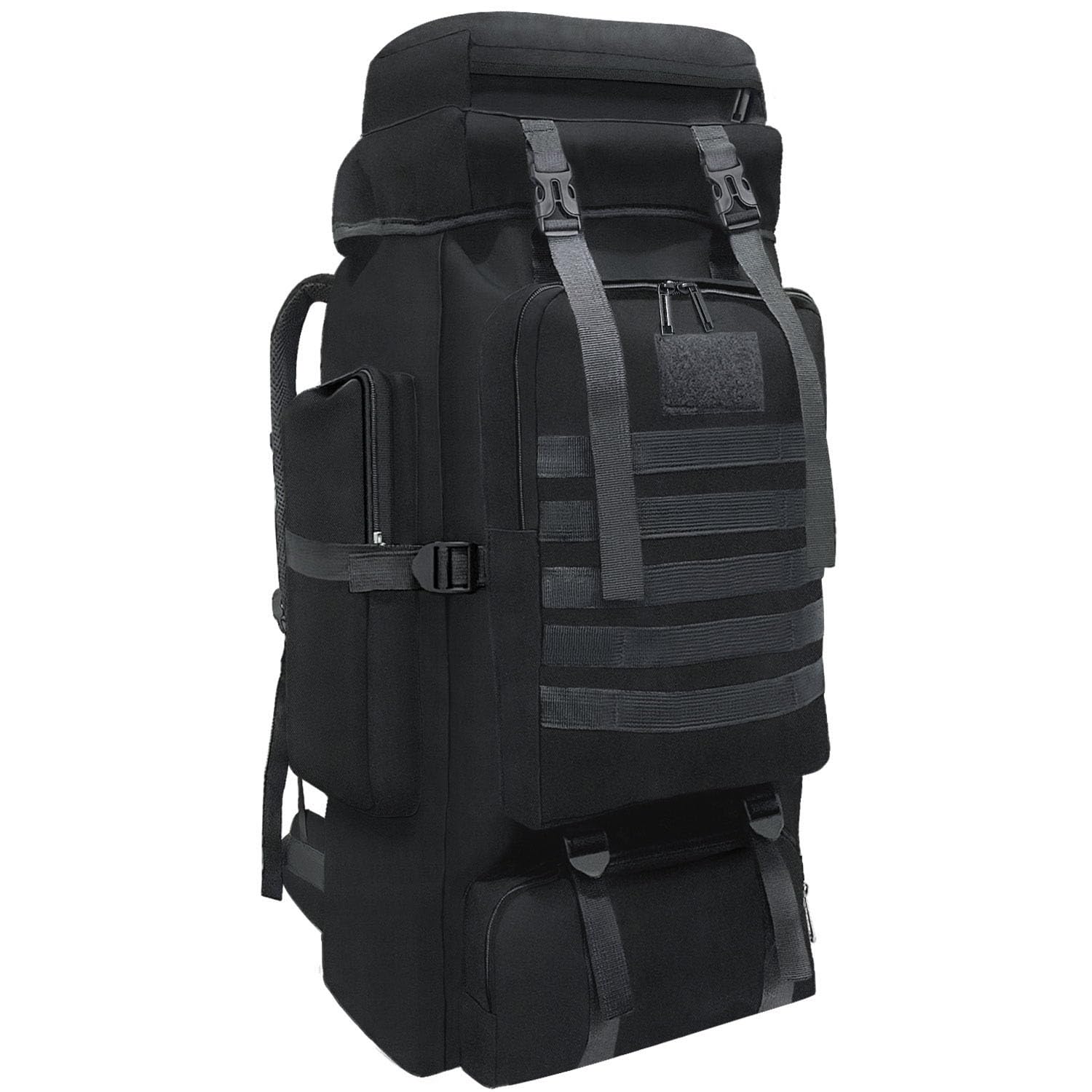 Wesoke 80L Camping Hiking Backpack for Men, Extra Large Survival Hunting Backpack, Waterproof Big Molle Military Tactical Rucksack, Oversized Outdoor Sport Travel Daypack (80L, Black) — image 1