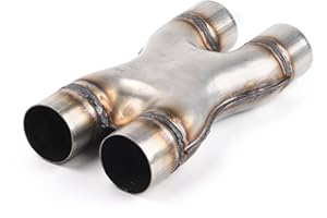 Richeer 2.5 Inch Exhaust X Pipe, 2.5" Inlet 2.5" Outlet 12" Overall Length Stainless Steel Universal Exhaust Pipe Dual 2 1/2 