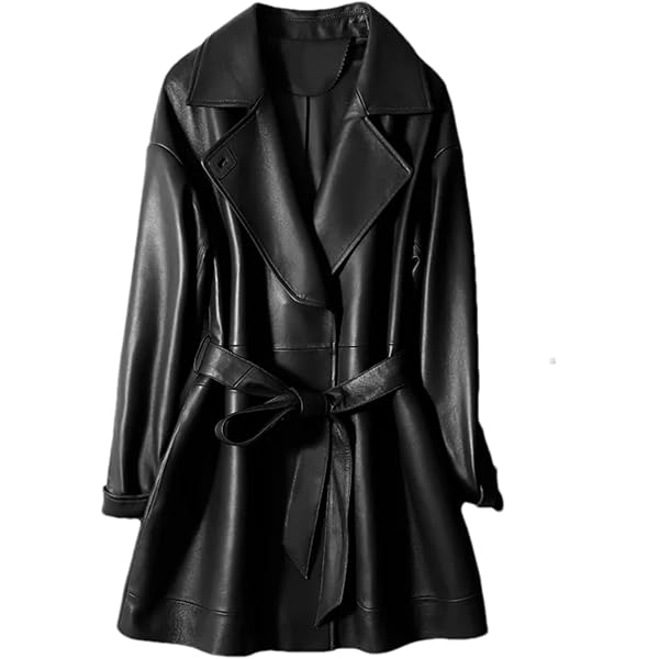 Wvapzxx Sheepskin Autumn Leather Jacket Women Mid-Length