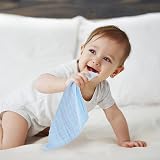 Lanjue 8 Pack Muslin Cloths 12x12 Inch Baby Burp Cloths Cotton Blue view 7