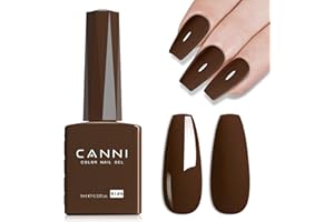 CANNI Dark Brown Gel Polish, 1Pcs Irish Coffee Brown Nail Polish Gel High Gloss Soak Off UV French Manicure Salon DIY
