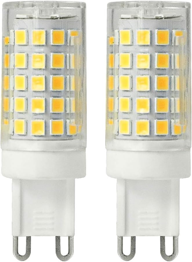 Daskoo 2 Pack Flicker Free G9 8 W = 60 W LED LIGHT CERAMIC Plus PC 64X2835 SMD Warm White AC 220-240 V [Energy Class A]
