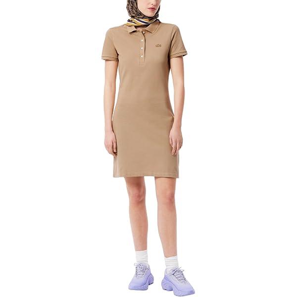 women's slim fit stretch mini piqu polo dress Lacoste Women's Stretch Mini Pique Wrap Dress, Black, 0 at Amazon Women's Clothing store