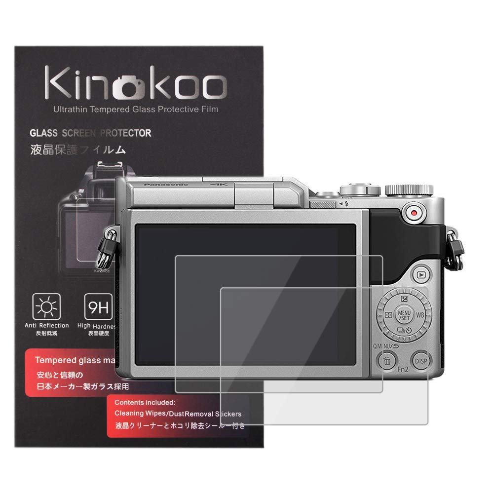 kinokoo Tempered Glass Film for Panasonic GX800 GX850 GF9 GF8 Crystal Clear Film Panasonic GX800/GX850/GF9/GF8 Screen Protector Bubble-free/Anti-scratch(2 pack)