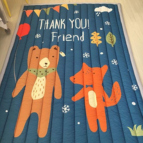 IHEARTYOU Bear Fox Printed Crawling Mats Cute Animal Play Mat Floor Activity Mats Non-slip Travel Indoor Outdoor Picnic Mats