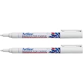 Artline White Permanent Fabric Markers pen for clothing (2 Markers)