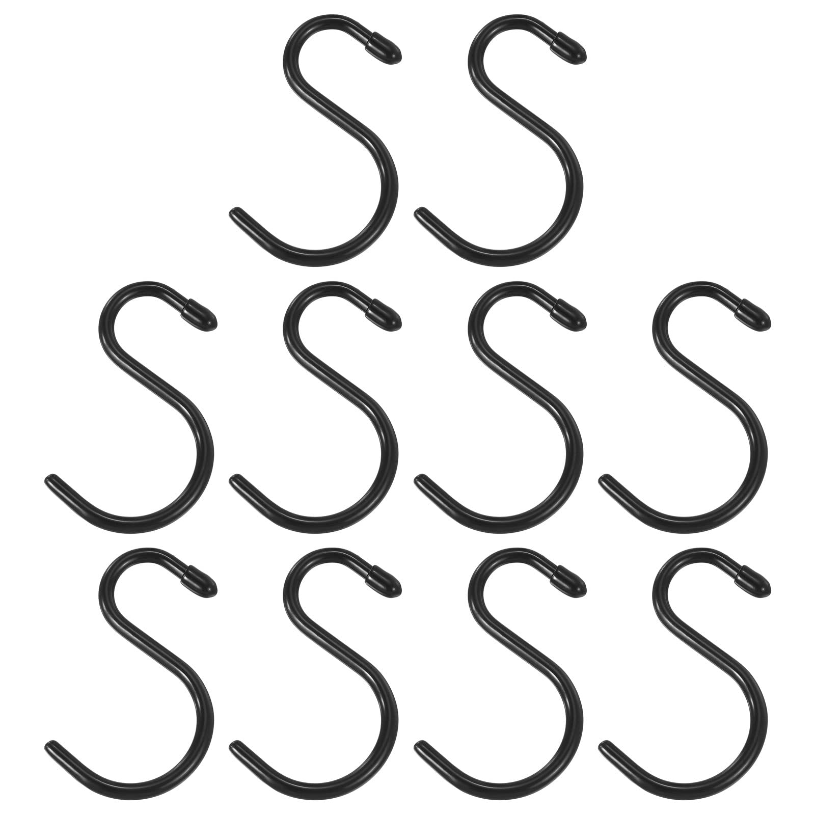 PATIKIL 3" S Shaped Hooks, 10 Pack Multipurpose S Hanging Hooks for Hanging Items in Your Home, Garage, Workshop, Black