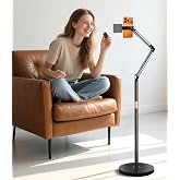 Arsoer Phone Floor Stand, Cell Phone Stand with Flexible Arm for Bed, 69" Height Adjustable iPhone Stand, Stable Overhead Tripod with 360&deg;Rotatable Phone Holder &amp; Remote for Recording, Sofa, Desk