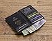 Genuine Leather Passport Cover w/ Currency Pocket for International Travel Accessories, Case, Holder (Onyx Black w/ USA Great Seal)