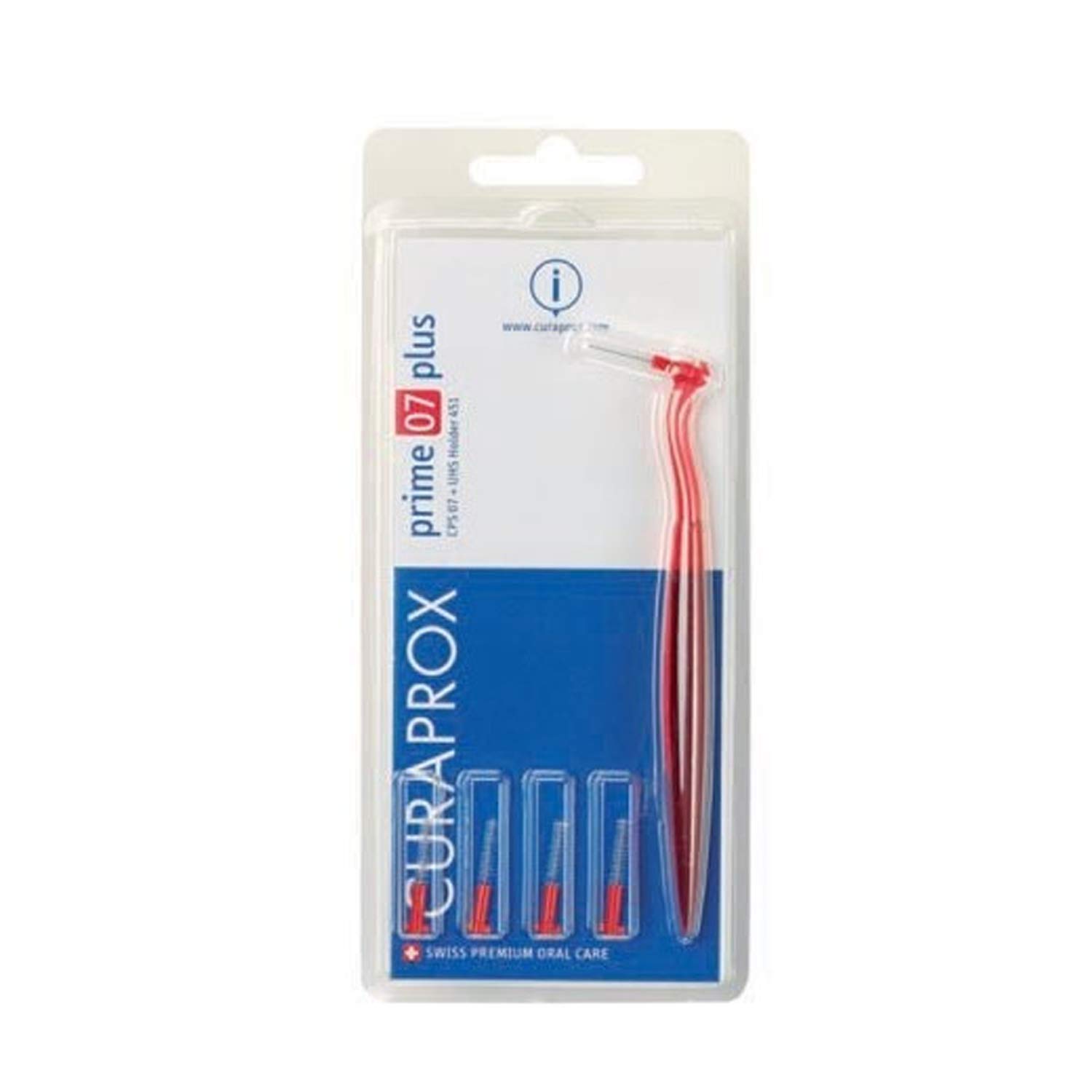 CURAPROX Interdental Brush CPS Prime 07, Interdental Brush Set Double Pack, 10 Interdental Brushes Plus 2 Holders, for Narrow Interdental Spaces, Set CPS Prime 07 with Holder UHS 451