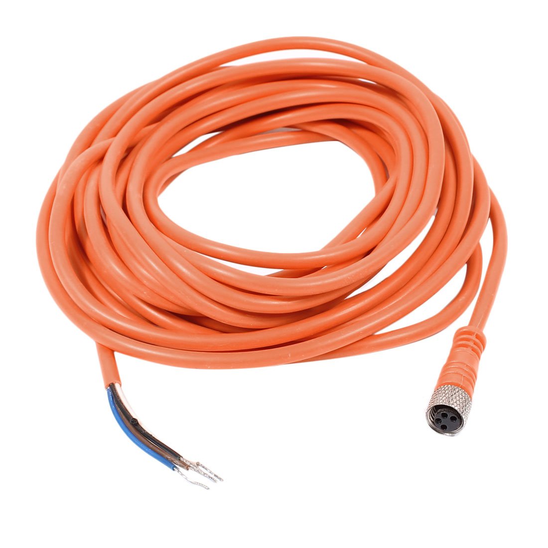 Sourcingmap M8 Female Straight 4 Pins Connector Aviation Socket Electrical Cable 5M Yellow