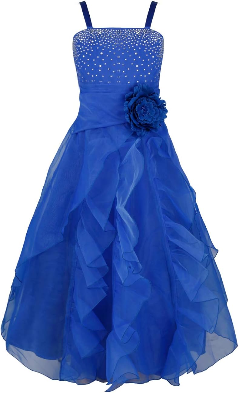 CHICTRY Girl's Kids Rhinestone Organza Ruffles Wedding Bridesmaid Pageant Party Flower Dresses
